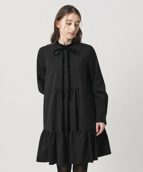 UNITED ARROWS / ユナイテッドアローズ ロング・マキシ丈ワンピース | タフタ ギャザー ティアードワンピース ‐ウォッシャブル‐ | 詳細1
