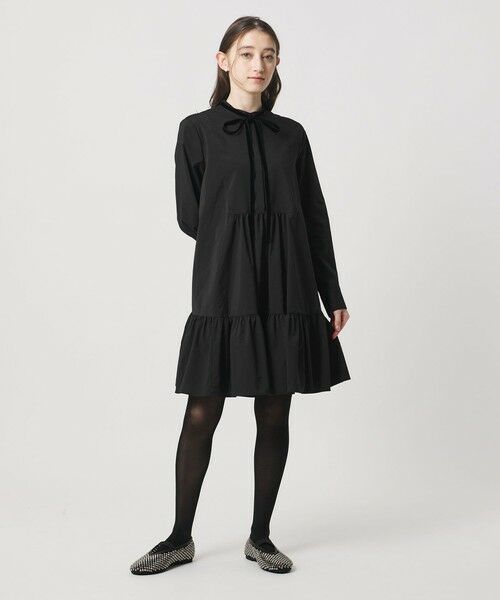 UNITED ARROWS / ユナイテッドアローズ ロング・マキシ丈ワンピース | タフタ ギャザー ティアードワンピース ‐ウォッシャブル‐ | 詳細2