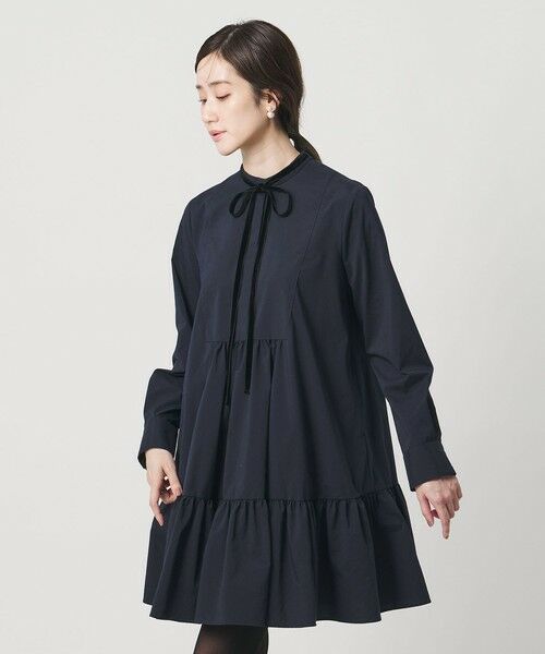 UNITED ARROWS / ユナイテッドアローズ ロング・マキシ丈ワンピース | タフタ ギャザー ティアードワンピース ‐ウォッシャブル‐ | 詳細8