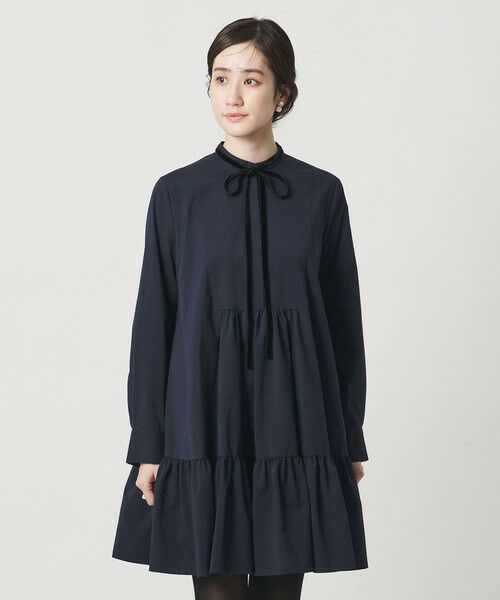 UNITED ARROWS / ユナイテッドアローズ ロング・マキシ丈ワンピース | タフタ ギャザー ティアードワンピース ‐ウォッシャブル‐ | 詳細12