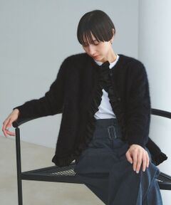 UNITED ARROWS / ユナイテッドアローズ カーディガン・ボレロ | フォックスカシミヤ フリルコンビ カーディガン
