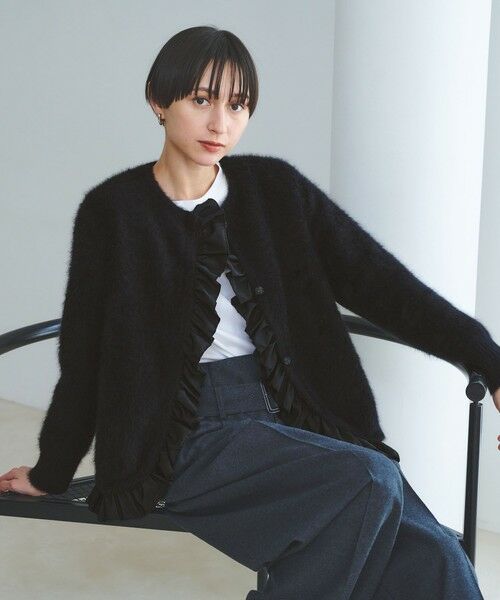 UNITED ARROWS / ユナイテッドアローズ カーディガン・ボレロ | フォックスカシミヤ フリルコンビ カーディガン | 詳細2