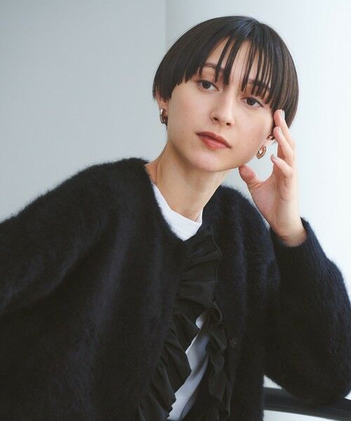 UNITED ARROWS / ユナイテッドアローズ カーディガン・ボレロ | フォックスカシミヤ フリルコンビ カーディガン | 詳細3