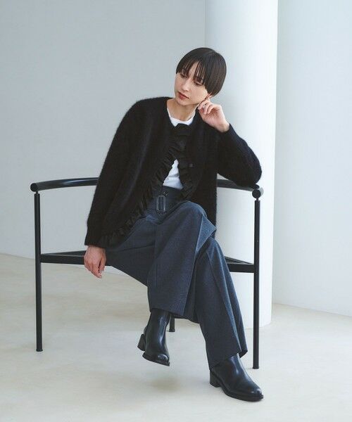 UNITED ARROWS / ユナイテッドアローズ カーディガン・ボレロ | フォックスカシミヤ フリルコンビ カーディガン | 詳細4