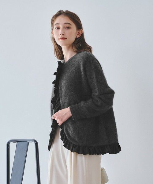 UNITED ARROWS / ユナイテッドアローズ カーディガン・ボレロ | フォックスカシミヤ フリルコンビ カーディガン | 詳細9