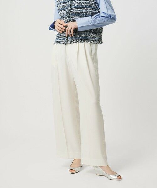 UNITED ARROWS / ユナイテッドアローズ スラックス・ドレスパンツ | P 2タック ワイドパンツ WHITE ‐ウォッシャブル‐ | 詳細1