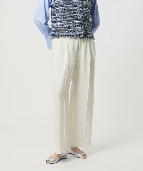UNITED ARROWS / ユナイテッドアローズ スラックス・ドレスパンツ | P 2タック ワイドパンツ WHITE ‐ウォッシャブル‐（OFF WHITE）