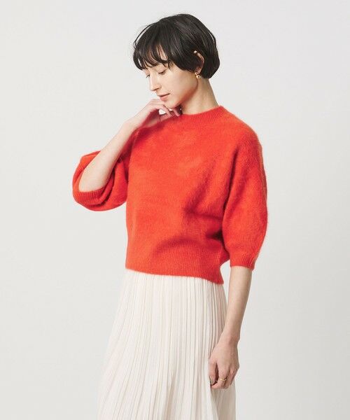 UNITED ARROWS / ユナイテッドアローズ ニット・セーター | フォックスカシミヤ ハーフスリーブ Tニット UYHSP（RED）