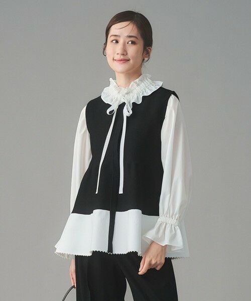 UNITED ARROWS / ユナイテッドアローズ ベスト | ペプラム ニットベスト（BLACK）