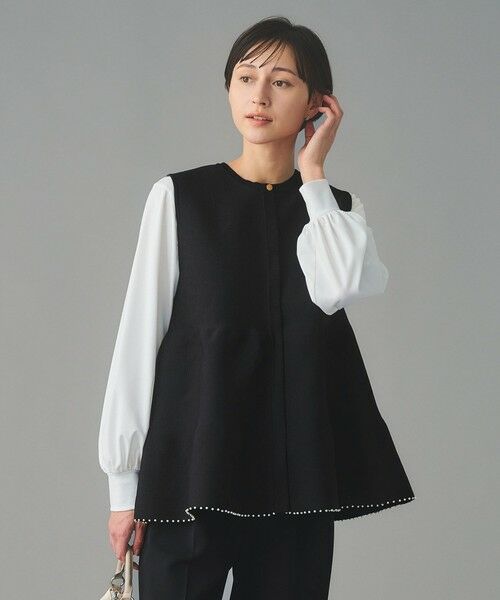 UNITED ARROWS / ユナイテッドアローズ ベスト | ペプラム ニットベスト（NAVY）