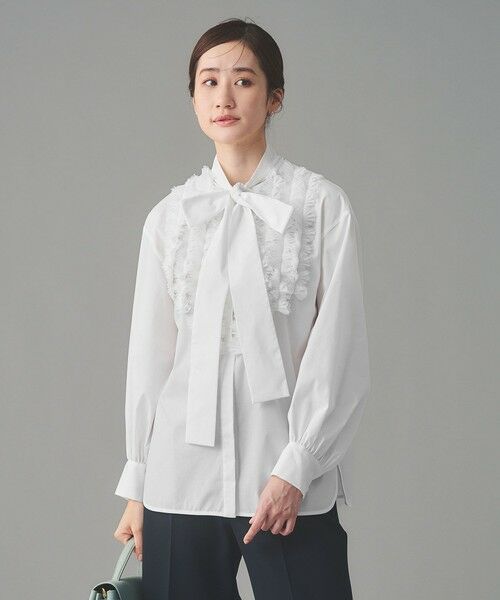 UNITED ARROWS / ユナイテッドアローズ シャツ・ブラウス | タックフリル ボウ ブラウス | 詳細1