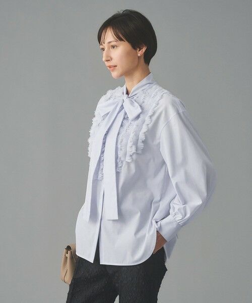 UNITED ARROWS / ユナイテッドアローズ シャツ・ブラウス | タックフリル ボウ ブラウス（LT.BLUE）