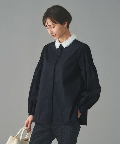 UNITED ARROWS / ユナイテッドアローズ シャツ・ブラウス | チュールカラー 2WAY ブラウス（NAVY）