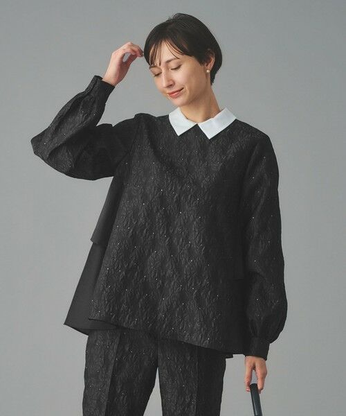 UNITED ARROWS / ユナイテッドアローズ シャツ・ブラウス | GISHA 2トーン ジャガード ブラウス（DK.GRAY）