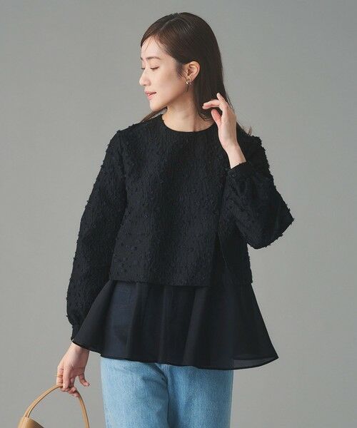 UNITED ARROWS / ユナイテッドアローズ シャツ・ブラウス | フラワー カットジャガード コンビブラウス | 詳細6