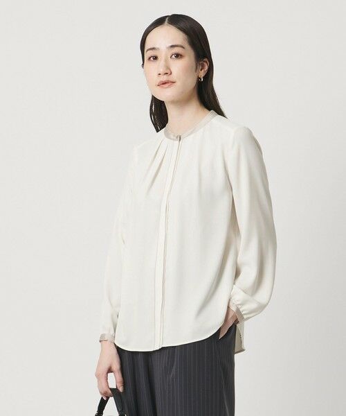 UNITED ARROWS / ユナイテッドアローズ シャツ・ブラウス | バイカラー パイピング ブラウス ‐ウォッシャブル‐（OFF WHITE）