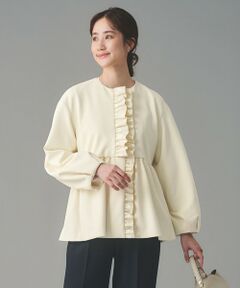 UNITED ARROWS / ユナイテッドアローズ ノーカラージャケット | SPONGY フリル ペプラム ジャケット