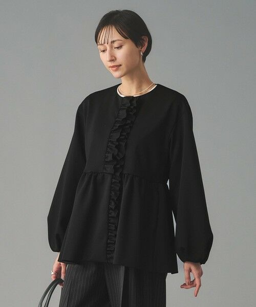 UNITED ARROWS / ユナイテッドアローズ ノーカラージャケット | SPONGY フリル ペプラム ジャケット | 詳細14