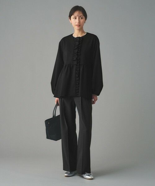 UNITED ARROWS / ユナイテッドアローズ ノーカラージャケット | SPONGY フリル ペプラム ジャケット | 詳細15