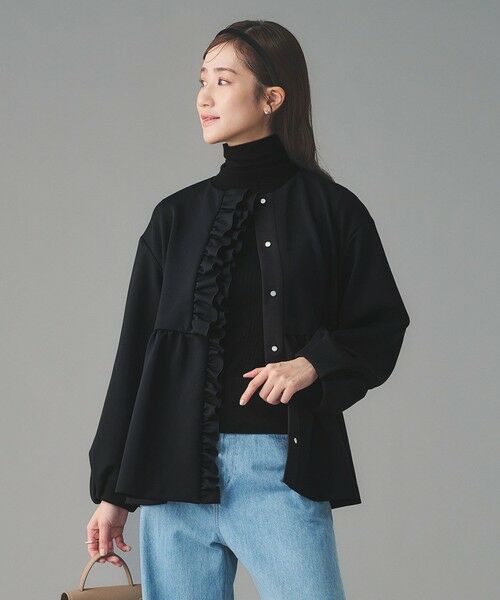 UNITED ARROWS / ユナイテッドアローズ ノーカラージャケット | SPONGY フリル ペプラム ジャケット | 詳細24