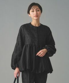 UNITED ARROWS / ユナイテッドアローズ ノーカラージャケット | GISHA 2トーン ジャガード ジャケット