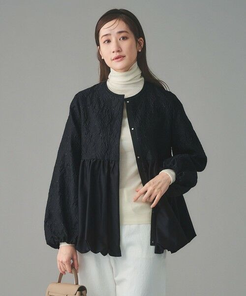 UNITED ARROWS / ユナイテッドアローズ ノーカラージャケット | GISHA 2トーン ジャガード ジャケット | 詳細16