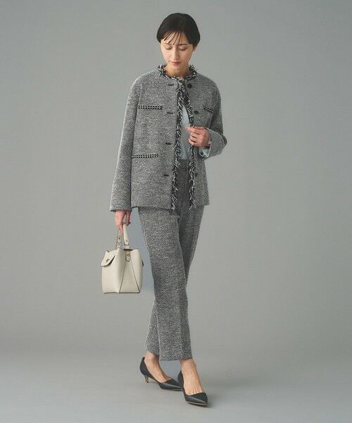 UNITED ARROWS / ユナイテッドアローズ ノーカラージャケット | 2トーン ツイードライク ノーカラー ジャケット | 詳細2