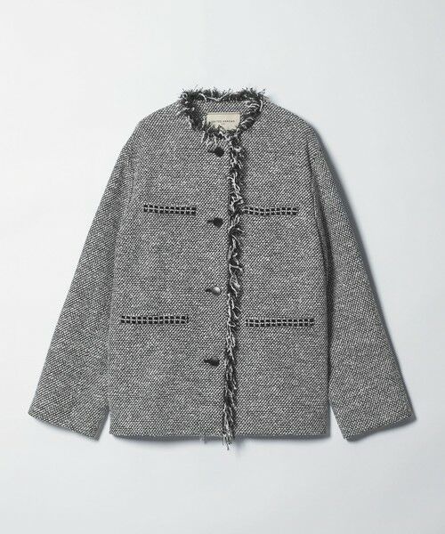 UNITED ARROWS / ユナイテッドアローズ ノーカラージャケット | 2トーン ツイードライク ノーカラー ジャケット | 詳細12