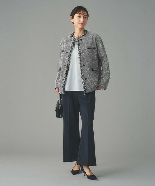 UNITED ARROWS / ユナイテッドアローズ ノーカラージャケット | 2トーン ツイードライク ノーカラー ジャケット | 詳細5