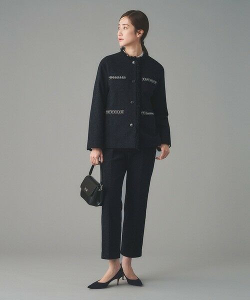 UNITED ARROWS / ユナイテッドアローズ ノーカラージャケット | 2トーン ツイードライク ノーカラー ジャケット | 詳細18