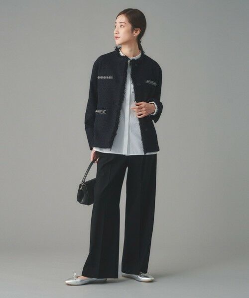 UNITED ARROWS / ユナイテッドアローズ ノーカラージャケット | 2トーン ツイードライク ノーカラー ジャケット | 詳細23