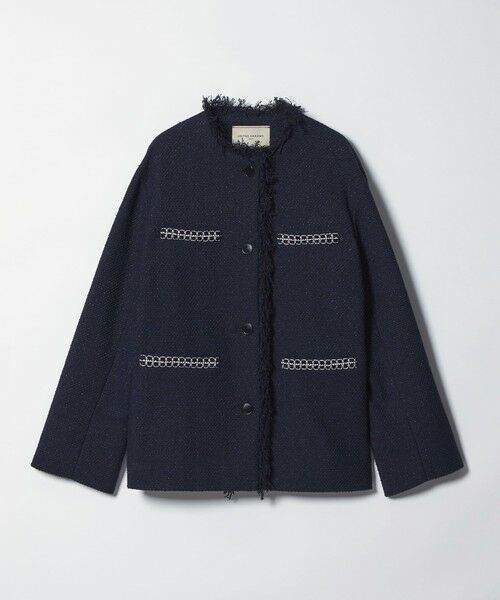 UNITED ARROWS / ユナイテッドアローズ ノーカラージャケット | 2トーン ツイードライク ノーカラー ジャケット | 詳細24