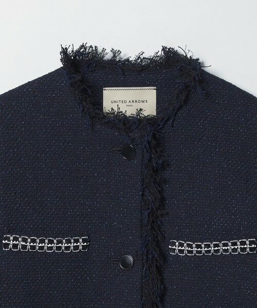 UNITED ARROWS / ユナイテッドアローズ ノーカラージャケット | 2トーン ツイードライク ノーカラー ジャケット | 詳細26