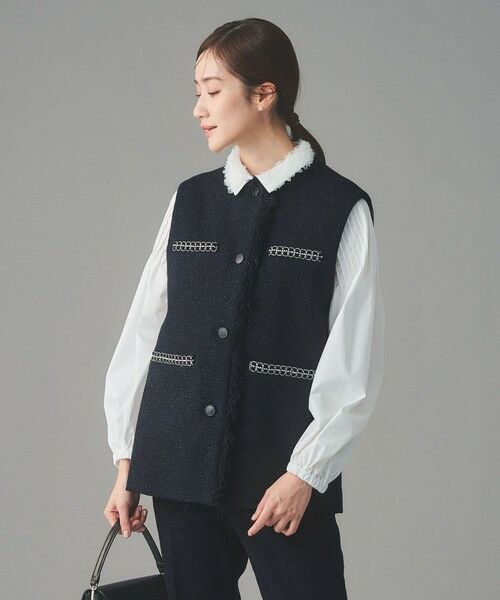 UNITED ARROWS / ユナイテッドアローズ ベスト | 2トーン ツイードライク ベスト | 詳細18