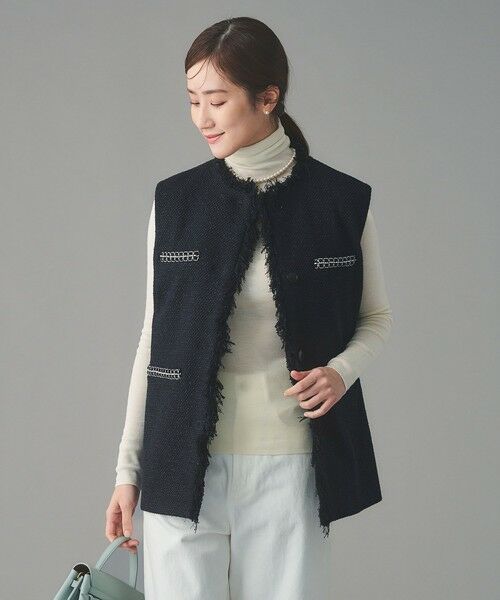 UNITED ARROWS / ユナイテッドアローズ ベスト | 2トーン ツイードライク ベスト | 詳細20