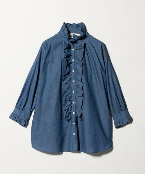 UNITED ARROWS / ユナイテッドアローズ シャツ・ブラウス | 【別注】＜dahl’ia＞シャンブレー フリルブラウス（COBALT）