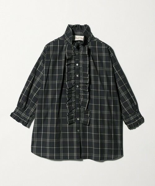 UNITED ARROWS / ユナイテッドアローズ シャツ・ブラウス | 【別注】＜dahl’ia＞チェック フリルブラウス（BLACK）