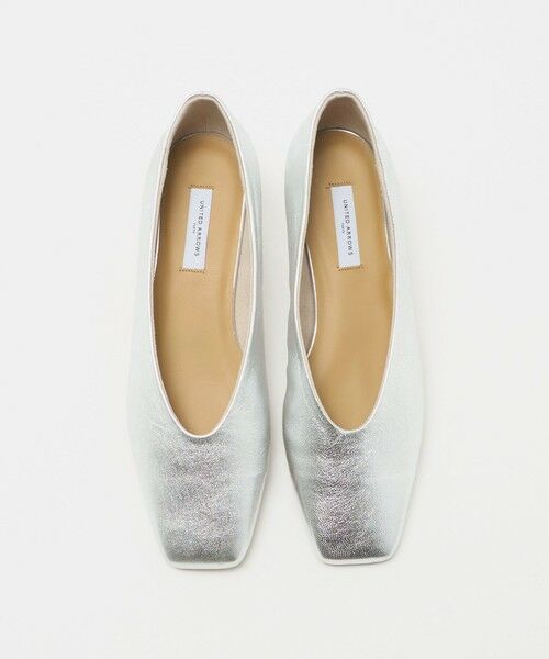 UNITED ARROWS / ユナイテッドアローズ パンプス | スクエア フラット パンプス(SILVER)