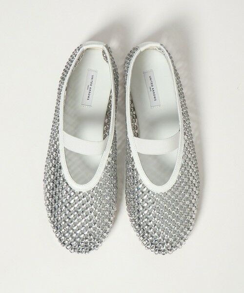 UNITED ARROWS / ユナイテッドアローズ フラットシューズ | メッシュ ビジュー フラットシューズ（WHITE）
