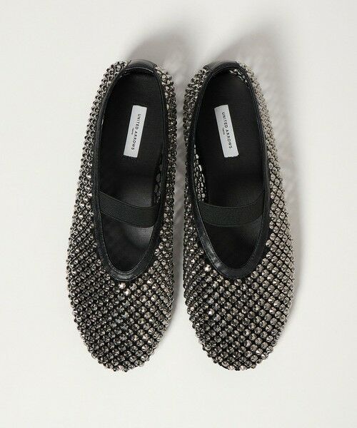 UNITED ARROWS / ユナイテッドアローズ フラットシューズ | メッシュ ビジュー フラットシューズ（BLACK）