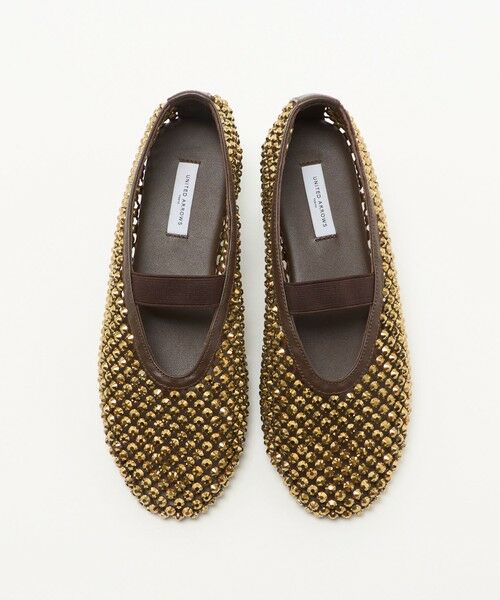 UNITED ARROWS / ユナイテッドアローズ フラットシューズ | メッシュ ビジュー フラットシューズ(DK.BROWN)