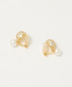 UNITED ARROWS / ユナイテッドアローズ ピアス・イヤリング | パヴェボール＆イミテーションパール イヤリング