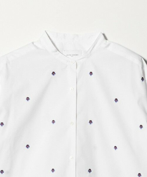 UNITED ARROWS / ユナイテッドアローズ シャツ・ブラウス | エンブロイダリーフラワー バンドカラー シャツ | 詳細6