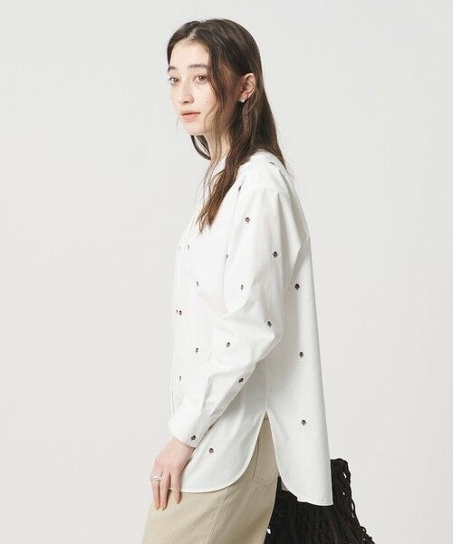 UNITED ARROWS / ユナイテッドアローズ シャツ・ブラウス | エンブロイダリーフラワー バンドカラー シャツ | 詳細2