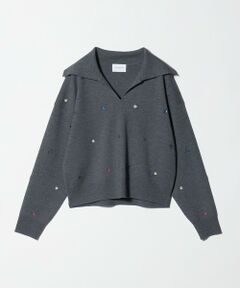 UNITED ARROWS / ユナイテッドアローズ ニット・セーター | フラワー エンブロイダリー スキッパーニット