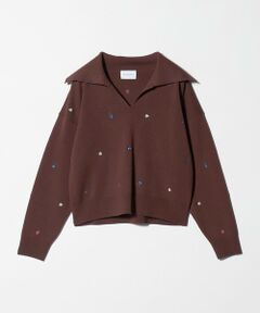 UNITED ARROWS / ユナイテッドアローズ ニット・セーター | フラワー エンブロイダリー スキッパーニット