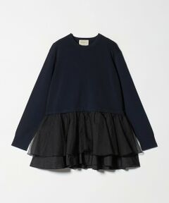 UNITED ARROWS / ユナイテッドアローズ ニット・セーター | オーガンジー フリルコンビ ニット ‐ウォッシャブル‐