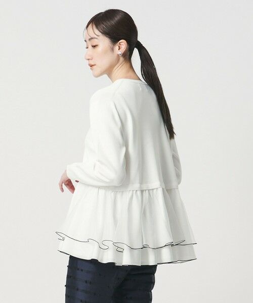 UNITED ARROWS / ユナイテッドアローズ ニット・セーター | オーガンジー フリルコンビ ニット ‐ウォッシャブル‐ | 詳細1