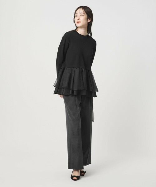 UNITED ARROWS / ユナイテッドアローズ ニット・セーター | オーガンジー フリルコンビ ニット ‐ウォッシャブル‐ | 詳細8