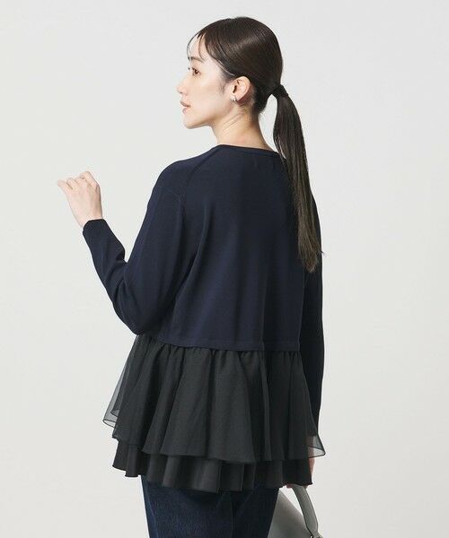UNITED ARROWS / ユナイテッドアローズ ニット・セーター | オーガンジー フリルコンビ ニット ‐ウォッシャブル‐ | 詳細15